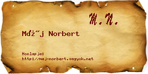 Máj Norbert névjegykártya