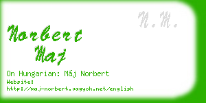 norbert maj business card